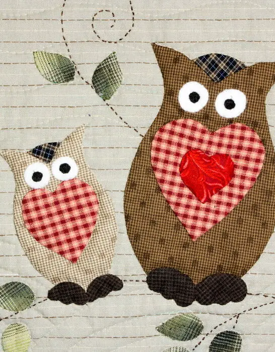 quilt of two owls