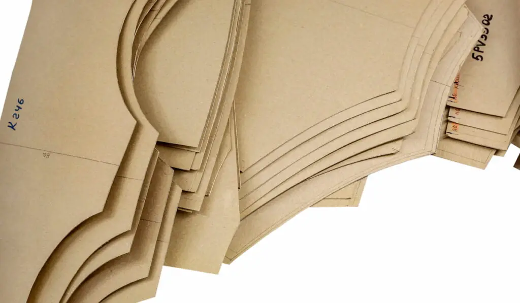 Cardboard patterns for sewing