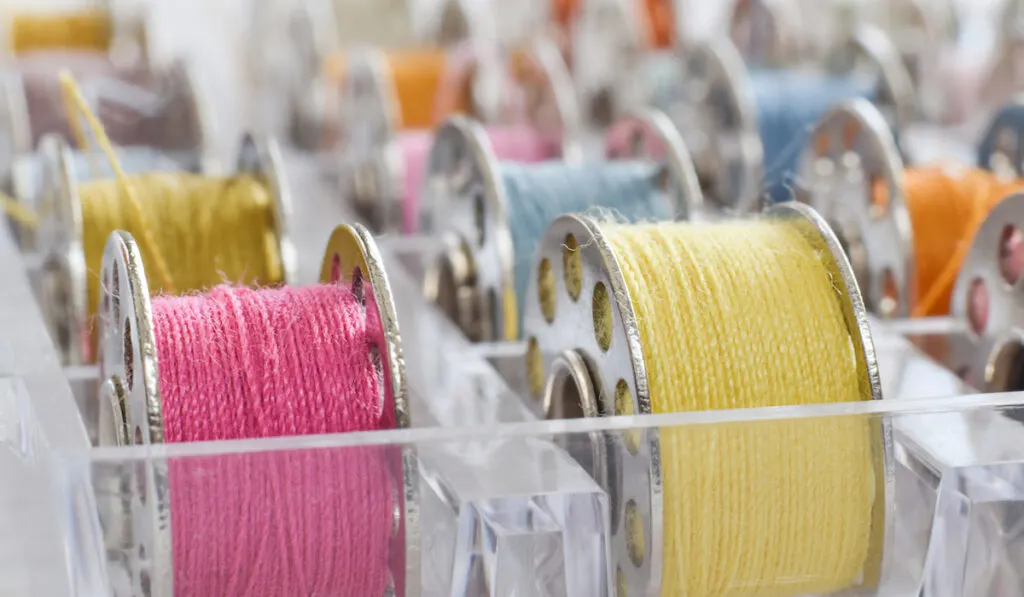 Colorful sewing thread bobbins