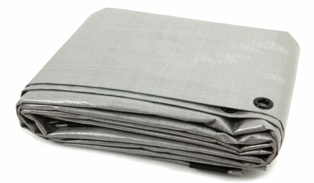 Folded Gray Tarp 