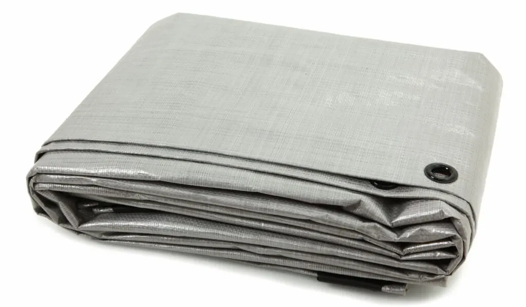 Folded Gray Tarp