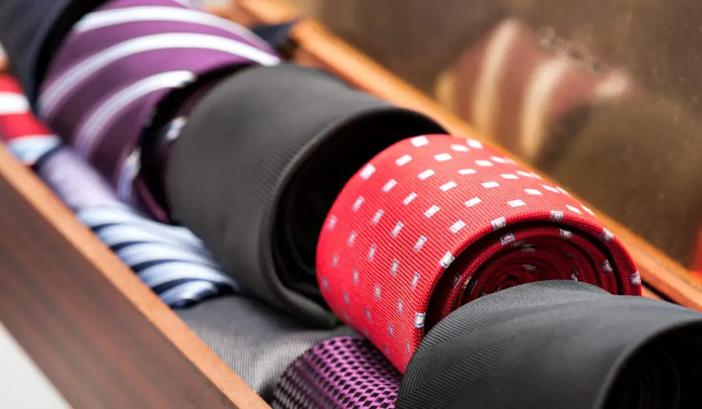 different patterns and colours of man ties