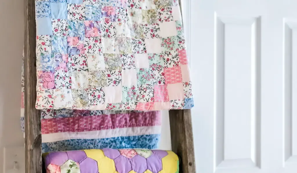 quilts on bedroom door
